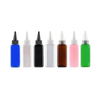 (100шт) 50 мл Разноцветные Пустые Квадратные пластиковые бутылки для косметического Лосьона С закручивающейся крышкой, контейнеры для упаковки жидкости