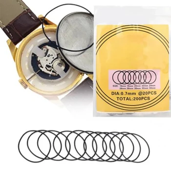 200 шт., уплотнительное кольцо для часов, водонепроницаемая резиновая прокладка для задней крышки часов, инструмент для ремонта часов для часовщика Толщиной 0,7 мм