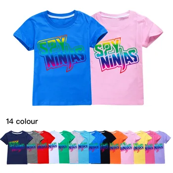 2023 Новая футболка SPY NINJA для мальчиков, Футболка для девочек, Летние Хлопковые Детские топы, Футболки с рисунком из мультфильма, Забавная детская футболка в стиле Харадзюку с круглым вырезом