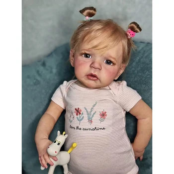 24-дюймовая кукла для новорожденных девочек-малышей, уже окрашенная, готовая прекрасная Сэнди, реалистичная возрожденная детская мягкая на ощупь 3D-художественная кукла