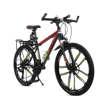24-дюймовый велосипед из высокоуглеродистой стали, рама Bold, механические двухдисковые тормоза, амортизация с переменной скоростью, горный велосипед