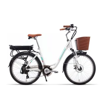 24-дюймовый электрический велосипед с лебединой рамой для девочек, ebike 48V400W, задний приводной двигатель, съемная литиевая батарея, городской мобильный велосипед