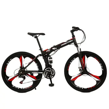 26-Дюймовый горный велосипед с переменной скоростью, Велосипед с двойным дисковым тормозом, Езда на Велосипеде на открытом воздухе с тремя ножевыми колесами, красный и синий Складной дизайн