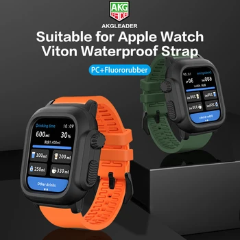 AKGLEADER PC + Фторопластовый ремешок Apple Watch Viton Для Apple Watch 8 Utra 49 мм/iwatch Series 8 7 6 5 Ремешков для Часов