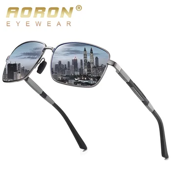 AORON Новые мужские поляризованные солнцезащитные очки Водитель Солнцезащитные очки для вождения Классические модные квадратные солнцезащитные очки высокого качества UV400