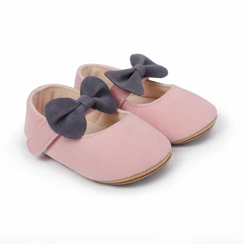 BeQeuewll/Обувь на плоской подошве с бантом для маленьких девочек, нескользящая мягкая подошва для новорожденных, свадебное платье для малышей, прогулочная обувь для 0-18 месяцев