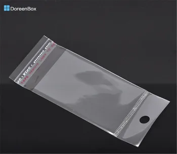 Doreen Box hot- 200 шт., прозрачные самоклеящиеся пластиковые пакеты 11,5x5 см (B05758)