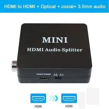 Hd аудио экстрактор HDMI к HDMI и оптический TOSLINK SPDIF + 3,5 мм Стерео аудио Экстрактор Конвертер HDMI Аудио Разветвитель Адаптер