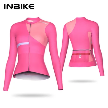 INBIKE Женская Велосипедная майка с длинным рукавом, Велосипедная одежда для верховой езды, быстросохнущий верх, одежда для горных шоссейных велосипедов с карманами