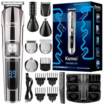 Kemei 8508 Профессиональный Триммер для волос, Водонепроницаемая Машинка для стрижки волос 6 в 1, Электрическая Машинка для стрижки волос, тример для Бороды, Мужская Стрижка