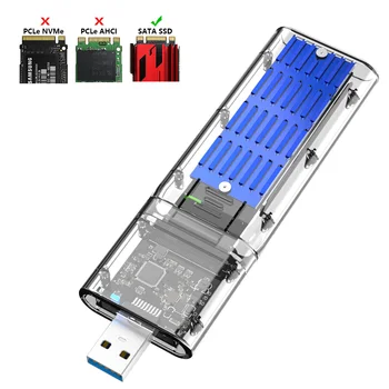 M2 SSD Case M.2 к USB 3,0 Высокоскоростной твердотельный накопитель 5 Гбит/с для SATA M.2 NGFF SSD 2242 2260 2280 мм Адаптер для карт Аксессуары