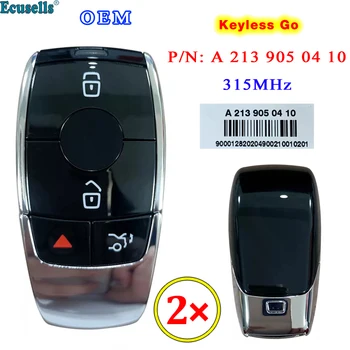 OEM 2x Keyless Go 3 + 1 Кнопки Smart Remote Keys для Mercedes для Benz 2018 + 315 МГц Номер детали: A213 905 04 10