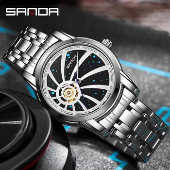 SANDA Новый Тренд Мужские Часы Модные Светящиеся Водонепроницаемые Автоматические механические часы Роскошная Индивидуальность Relogio Masculino 7004