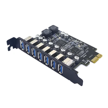 USB 3,0 PCI Express Адаптер PCI e на 7 Портов USB 3 Адаптер расширения USB3 PCIe PCI-e x1 Контроллер Конвертер для Настольных ПК