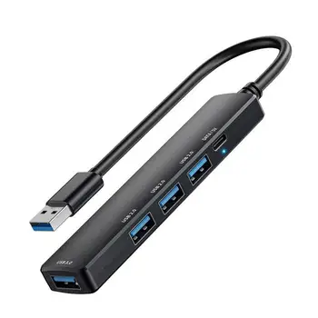 USB-Расширитель-Концентратор USB 3,0 Для ноутбука, Концентратор-Расширитель, Мощная Мощность, 5-Портовый USB-Удлинитель, Высокая Скорость Для Работы, Путешествий, Семьи, Школы