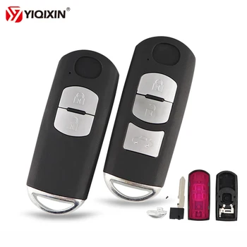 YIQIXIN 2/3 Кнопки Smart Remote Key Shell Подходит Для Mazda X-5 Summit M3 M6 Axela Atenza M3 M6 CX-3 CX-5 Автомобильный ключ С Неразрезанным лезвием
