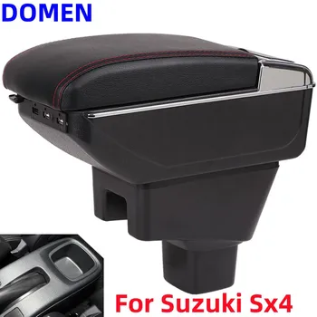 Автомобильный подлокотник для Suzuki Sx4 2007-2013, хранение на центральной консоли с выдвижной пепельницей, зарядка через USB, Аксессуары для большого пространства