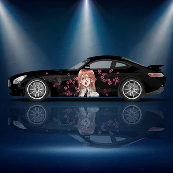 аниме человек-бензопила автомобильная наклейка боковая графическая модифицированная упаковка гоночный внедорожник виниловая наклейка с рисунком на заказ автомобильная наклейка DIY