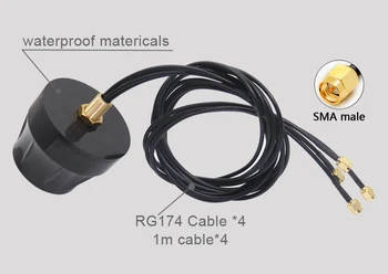 Антенна дальнего действия 5G 600 ~ 6000 МГц комбинированная антенна с кабелем RG 174 4x4 5G 4G водонепроницаемая антенна с винтовым креплением