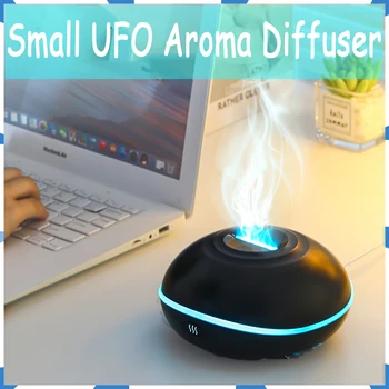 Ароматический диффузор UFO, Бытовой настольный USB 3D Увлажнитель Пламени, Ароматерапевтическое Распыление, Бесшумное Увлажнение Ароматного Воздуха