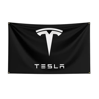 Баннер для гоночного автомобиля с принтом из полиэстера 3x5 Teslas Flag для декора -ft Flag Decor,Баннер для украшения флага, баннер с флагом