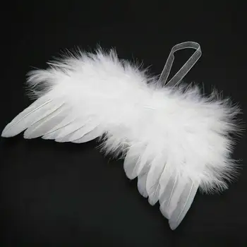Белое винтажное крыло из перьев, прекрасный Ангел, украшение для Рождественской елки, Подвесной орнамент для дома/вечеринки/свадьбы