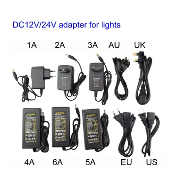 Бесплатная доставка AC 110V-240V к DC12V 1A 2A 3A 4A 5A 6A Переключатель Питания Адаптер Трансформатор для 5050/3528smd светодиодных лент