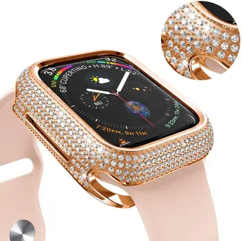 Бриллиантовый чехол для часов Apple Watch case 45 мм 44 мм 40 мм Series 8 7 6 5 4 SE Роскошный бриллиантовый защитный чехол для iWatch 42 мм shell