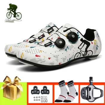 Велосипедная обувь Sapatilha Ciclismo Mtb, Мужские кроссовки, Женская обувь для горных велосипедов, самоблокирующаяся Дышащая гоночная спортивная дорожная обувь