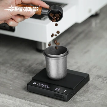 Весы для кофе в черном ящике с таймером, электронные весы для взвешивания, бытовые электрические весы, портативная кухонная капельная панель, высокоточный ЖК-дисплей