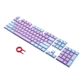 Двойной инъекционный Фиолетовый Синий цвет, колпачки с подсветкой для 104 клавиш Механической клавиатуры