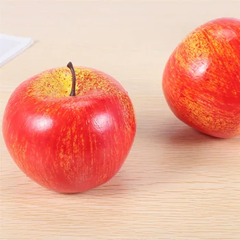 Декоративное искусственное яблоко Пластиковые фрукты Имитация домашнего декора 6шт Красный