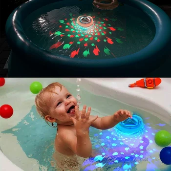 Детская игрушка для ванны Подводные светодиодные фонари для ванны Водонепроницаемые для гидромассажной ванны Пруд Бассейн Фонтан Водопад Аквариум Детский бассейн Игрушка для декора
