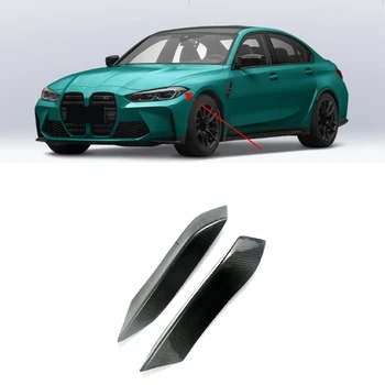 Для BMW M3 F82 F83 M4 2014-2019 Замена наклейки на переднюю фару из настоящего углеродного волокна, декоративная полоска, накладка для бровей