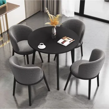Журнальный столик для паба, Салонные Сервизы, Чайный столик, Маленький Круглый Роскошный минималистичный скандинавский стул, современная металлическая французская мебель Huismeubilair