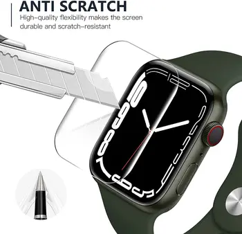 Защитная пленка для экрана Apple Watch Series 7 41 мм 45 мм Гидравлические защитные Пленки Прозрачная 3D Полная Крышка Для Series7