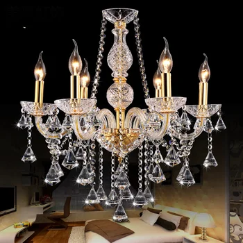 Золотая хрустальная люстра для украшения дома в помещении, спальня, кухня, свадебные светильники, современный хрустальный светильник lustre cristal