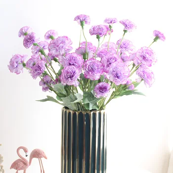Искусственные Цветы 71 см Фиолетовая Гвоздика Шелковый Цветок Материал Свадебное Украшение дома Карнавал Планировка сцены мальчишника