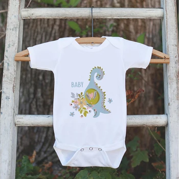 Кавайные комбинезоны с динозавром для малышей, модные летние удобные повседневные комбинезоны для малышей, Белая одежда для новорожденных мальчиков с круглым вырезом