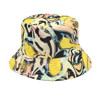 Камуфляжная рыбацкая шляпа с принтом для женщин, летние уличные повседневные шляпы с зонтиком, Панама, Забавный образец