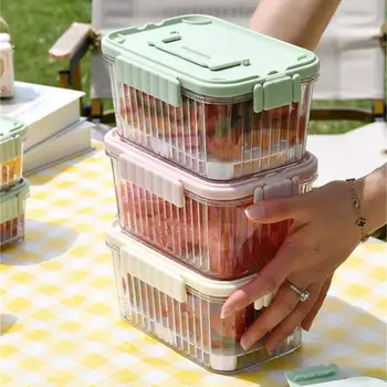 Коробка для хранения свежих продуктов, Высококачественная, 3 цвета, Портативная Коробка для еды, Инновационная коробка для хранения продуктов, Удобный Прямоугольник для Кемпинга, Пикника
