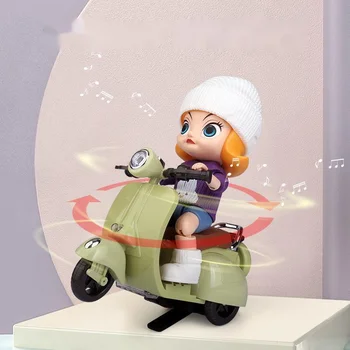 Креативный Электрический Трюковый мотоцикл, вращающийся на 360 градусов, музыкальный трехколесный велосипед, танцевальные игрушки на День Рождения детей, Рождественские подарочные игрушки