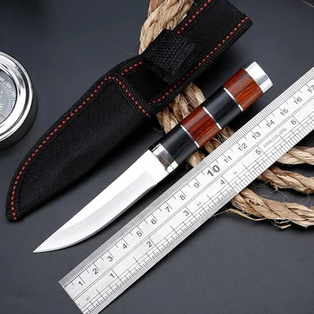 Многофункциональные тактические охотничьи ножи для выживания на открытом воздухе Высокой твердости, С небольшим нескладным ножом, прямой нож, хороший подарок