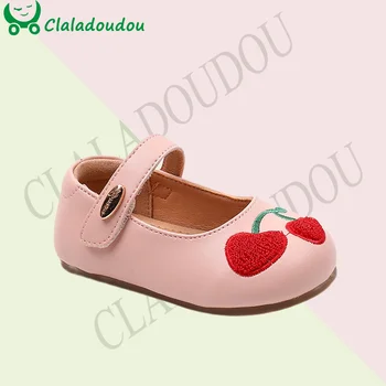 Модельные туфли с вышивкой 12-19 см для маленьких девочек, милая однотонная розово-бежевая осенняя обувь на плоской подошве для 0-6 лет, повседневная школьная обувь принцессы