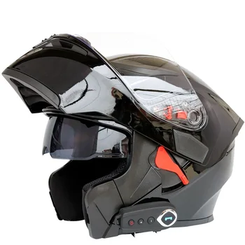 Модный новый дизайн мотоцикла Электрический мотоциклетный Умный полнолицевой шлем с дистанционным управлением BT Шлем