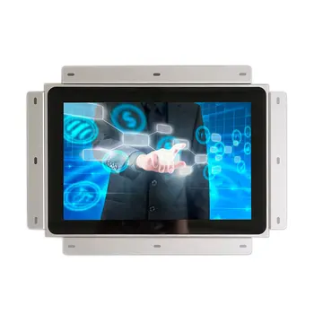 Монитор с сенсорным экраном постоянного тока 24 В 10 дюймов серебристого цвета с открытой рамкой
