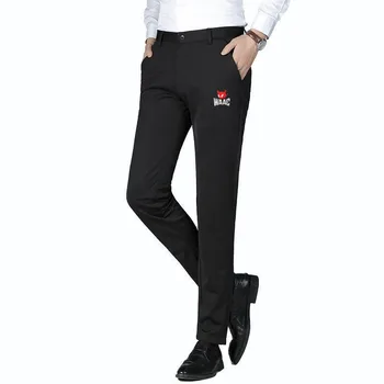 Мужские весенне-летние высококачественные эластичные брюки для гольфа, мужские дышащие брюки из ледяного шелка, мужские деловые повседневные брюки с прямыми штанинами