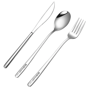 Набор тарелок для западной кухни/ ножей для стейка и вилок, бытовой корейский столовый нож, вилка-ложка из нержавеющей стали 304, набор посуды из трех предметов