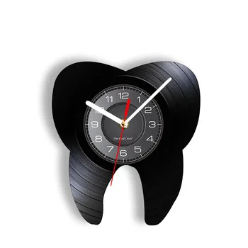 Настенные часы Longplay с лазерной резкой в форме зуба Для Стоматологической клиники, офиса ортодонта, Виниловой пластинки, настенных часов, подарка Стоматологу-гигиенисту
