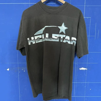 Новая промытая серая футболка Hellstar Studios из металла и нержавеющей Стали, мужские и женские черные футболки, футболка y2k
